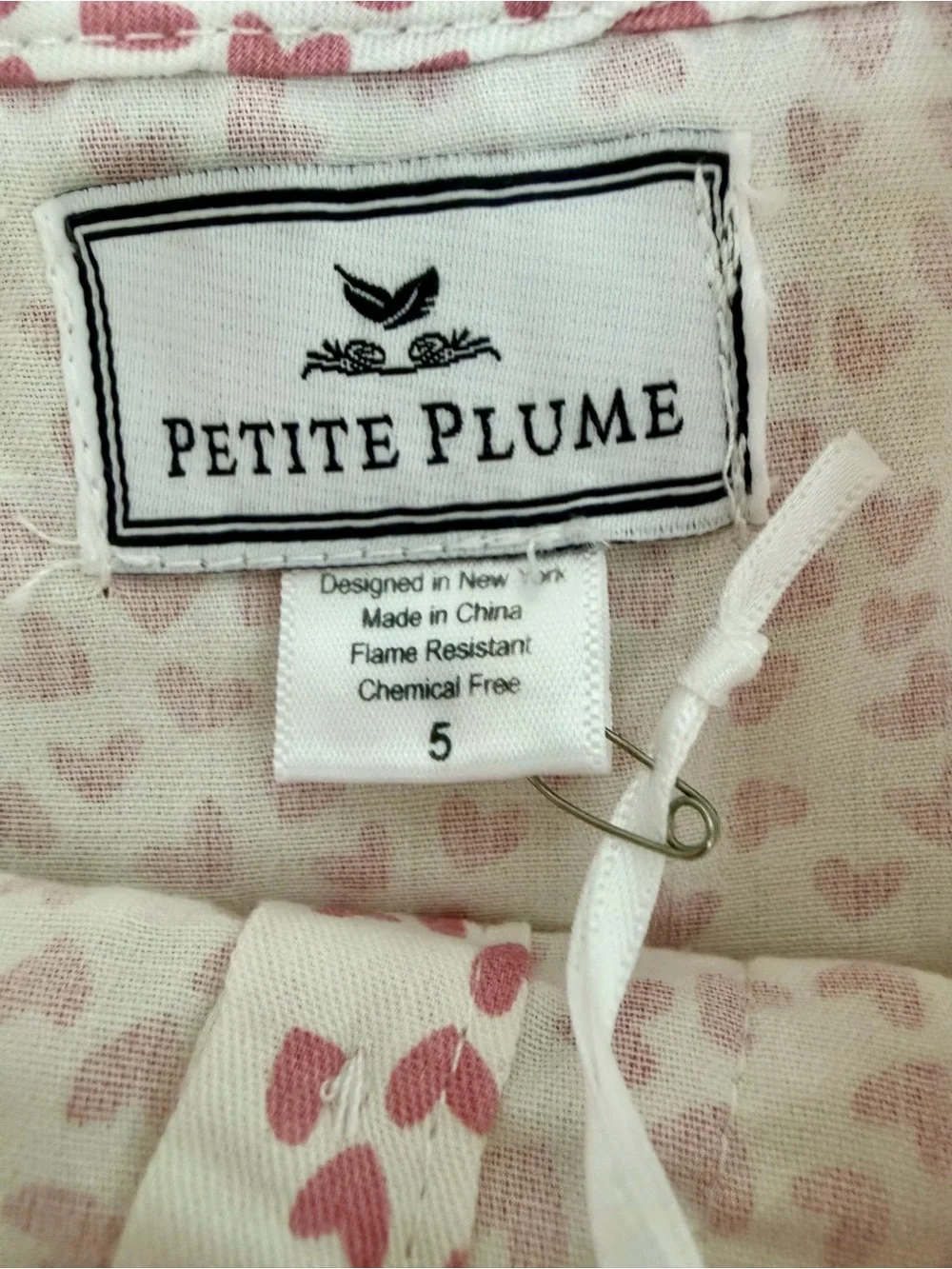 Petite Plume Sweethearts Heart Print Ruffle PJ or Summer Day Wear Set Size 5 NWT